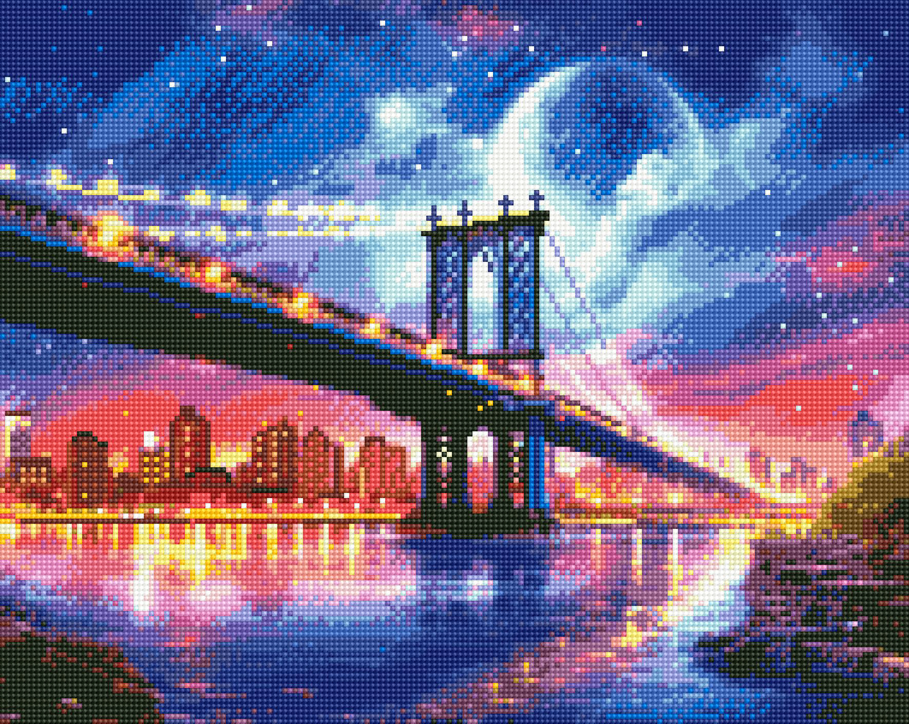 dimo-deimantine-mozaika-GJ6332 Mėnulis virš tilto (su porėmiu)